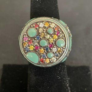 Matthew Campbell Laurenza Turq and multi stone ring